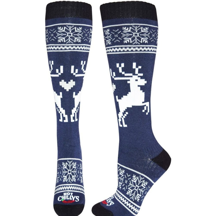 * Hot Chillys Holiday Fever Mid Volume Socks Women'S Quick Delivery